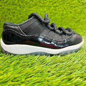 Nike Air Jordan 11 Retro Low Boys Size 10C Black Athletic Leather Shoes Sneakers